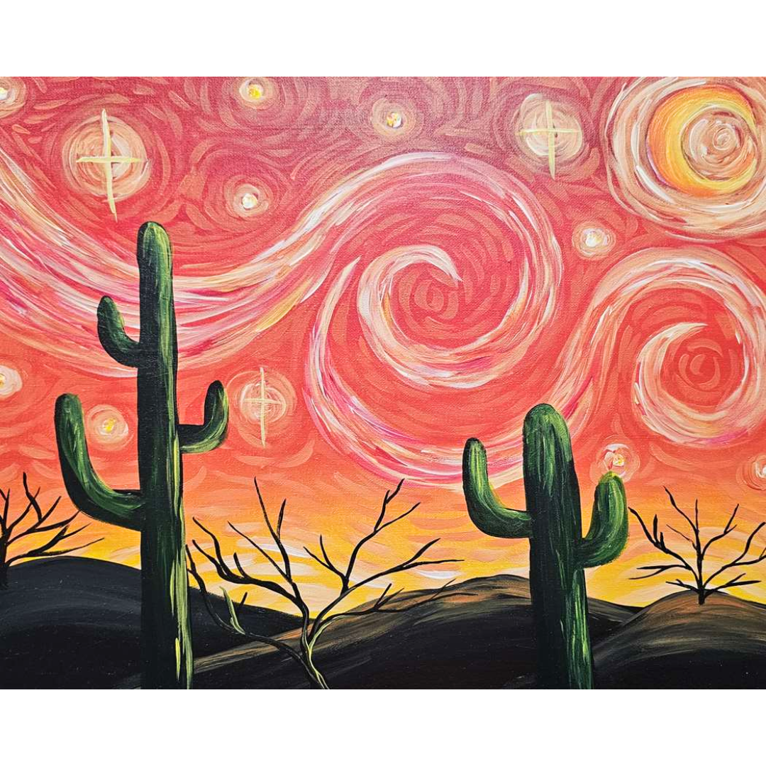 Starry Night Saguaros